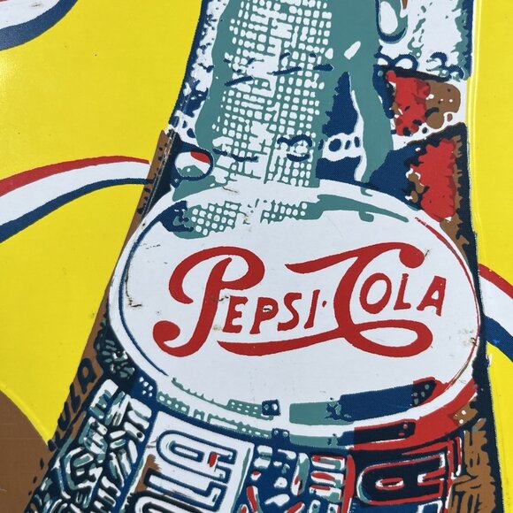 Retro 50s Repro Pepsi-Cola ‘More Bounce to the Ounce’ Metal Tin Sign Advertising - Picture 12 of 13